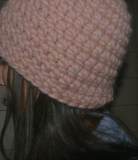 The Super Chunky Wool Hat (Dusky Pink)