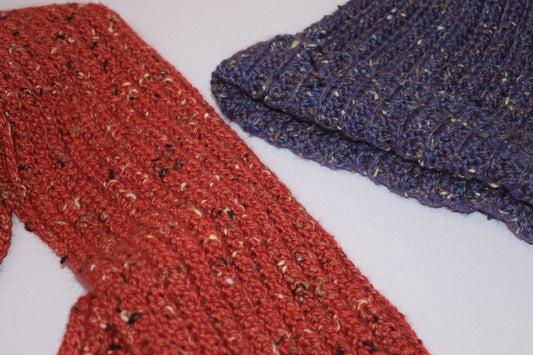 Colour Pop Cozy Scarf & Beanie Set (Red and Purple)