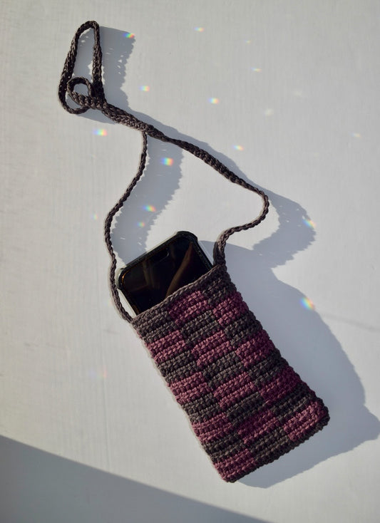Checkered Phone Crossbody Bag
