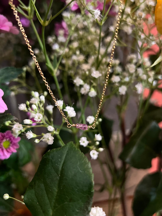 Dainty Pink Sapphire Necklace