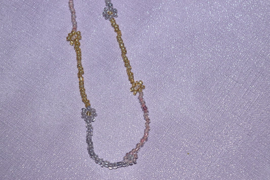 Dainty Flower Necklace (Dusky 3 Tone)
