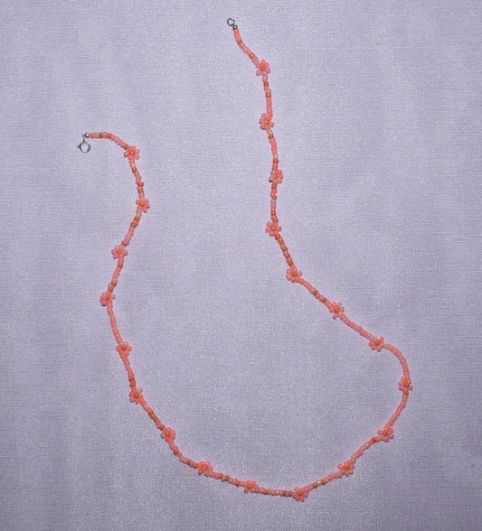 Dainty Flower Necklace (Orange)