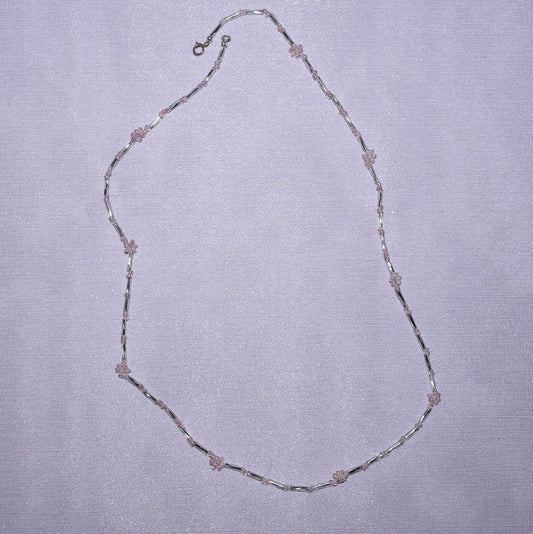 Dainty Flower Necklace (Silver)