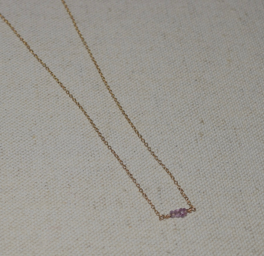 Dainty Pink Sapphire Necklace