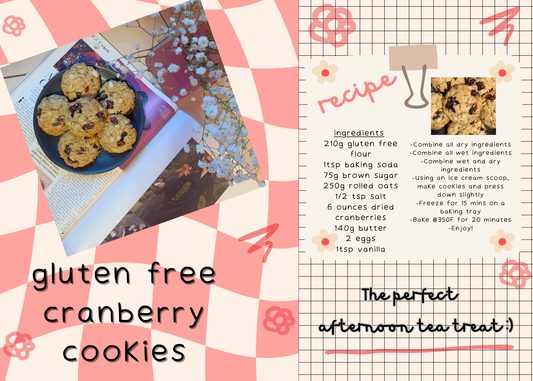 gluten free oatmeal cranberry cookies