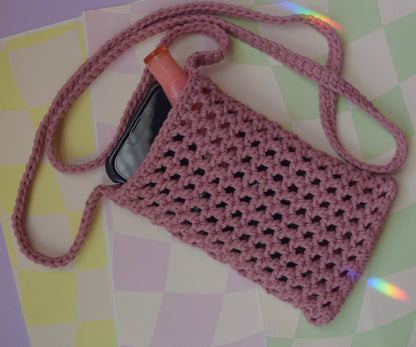 pink phone crossbody bag