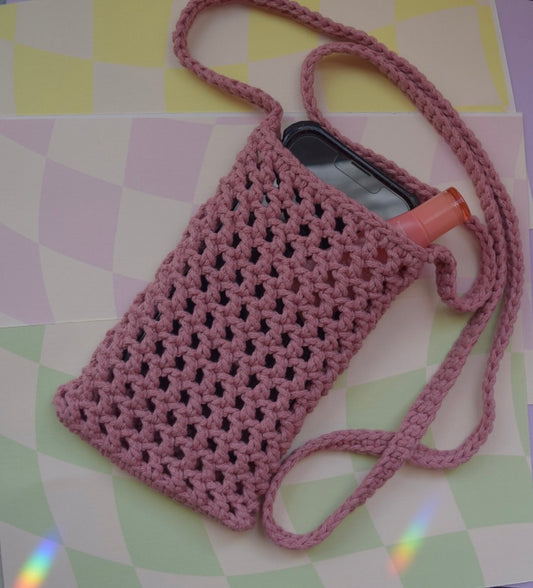 pink phone crossbody bag