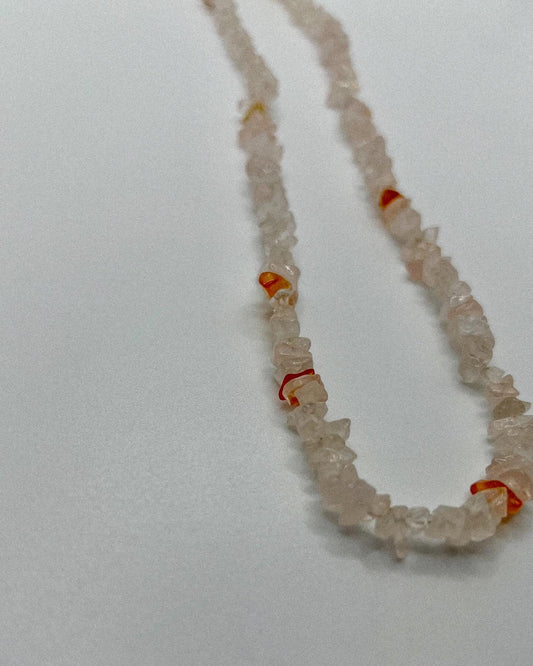 pink quartz necklace