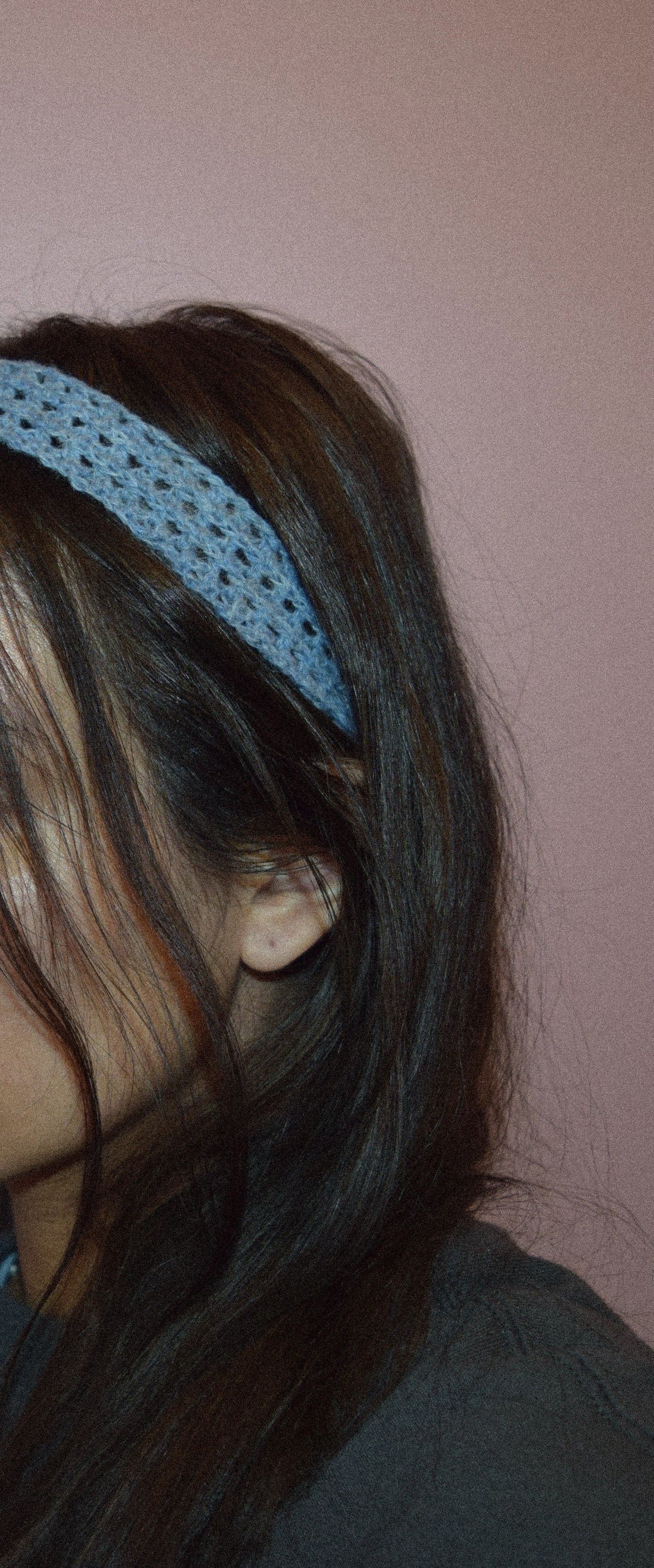 70s-inspired blue headband (dusky blue)