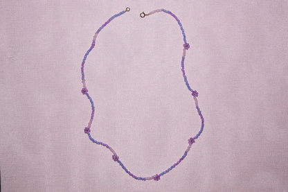 dainty flower necklace (purple)