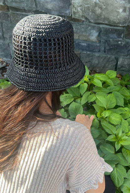 classic raffia bucket hat