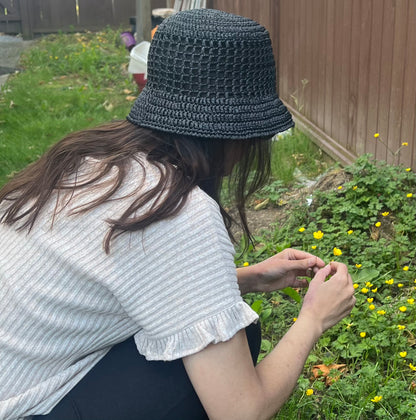 classic raffia bucket hat