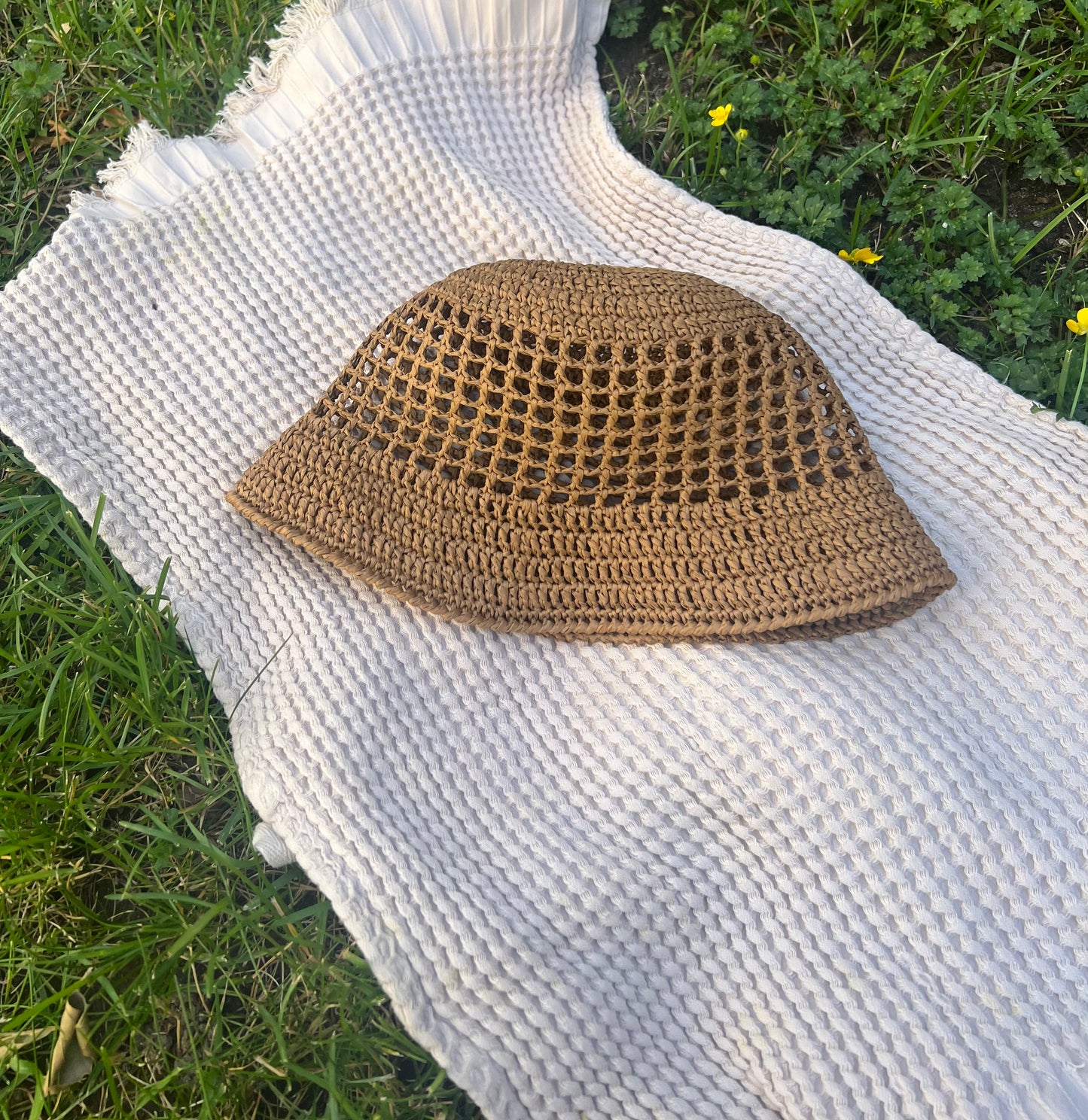 classic raffia bucket hat