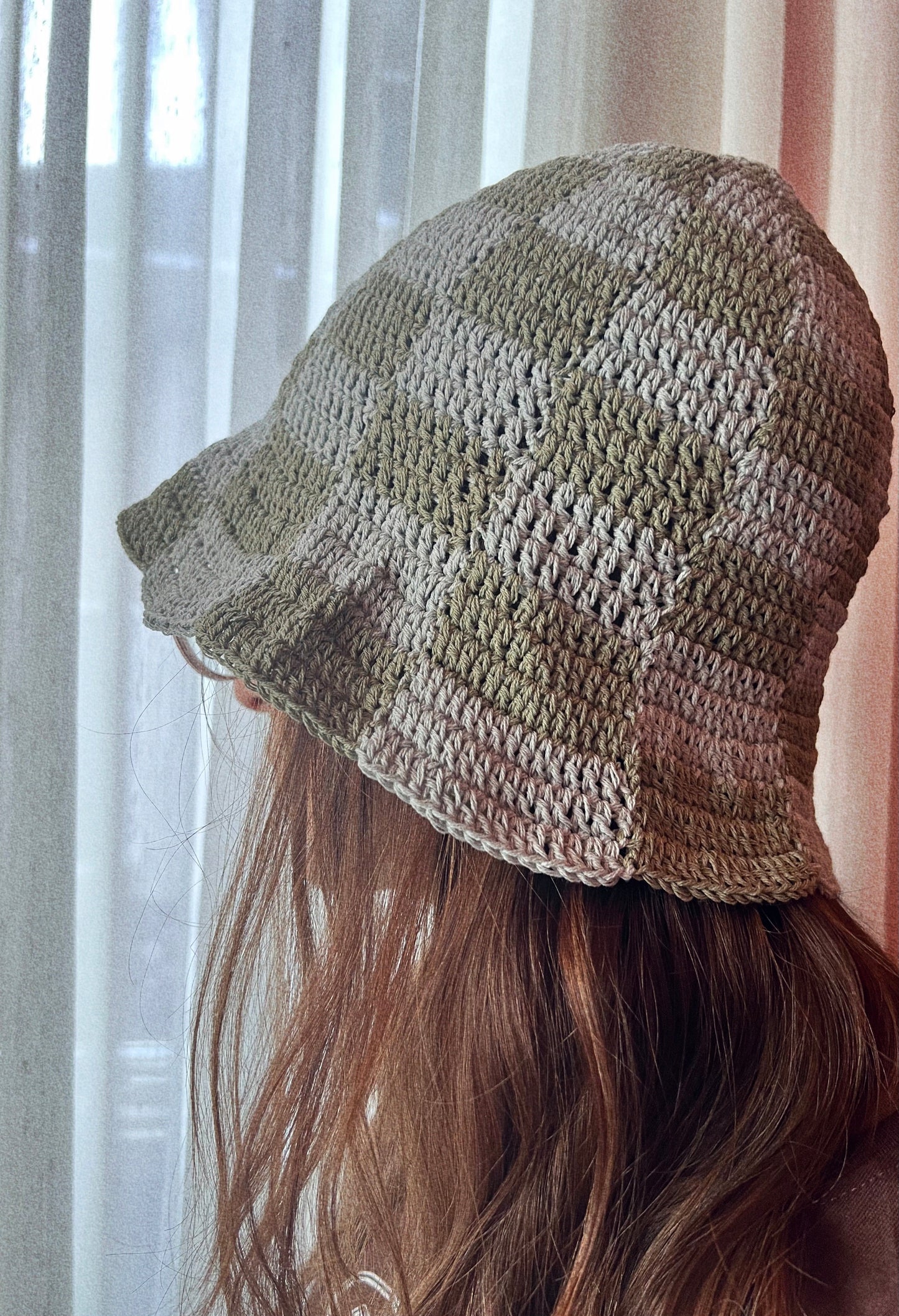 retro checkered bucket hat