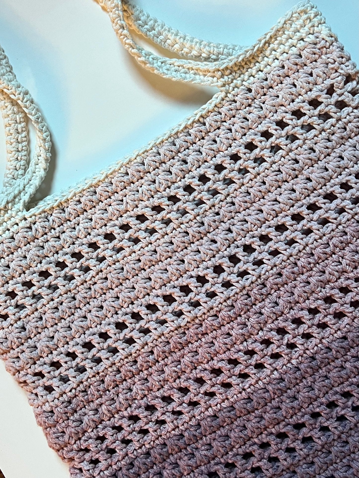 ombré crocheted bag